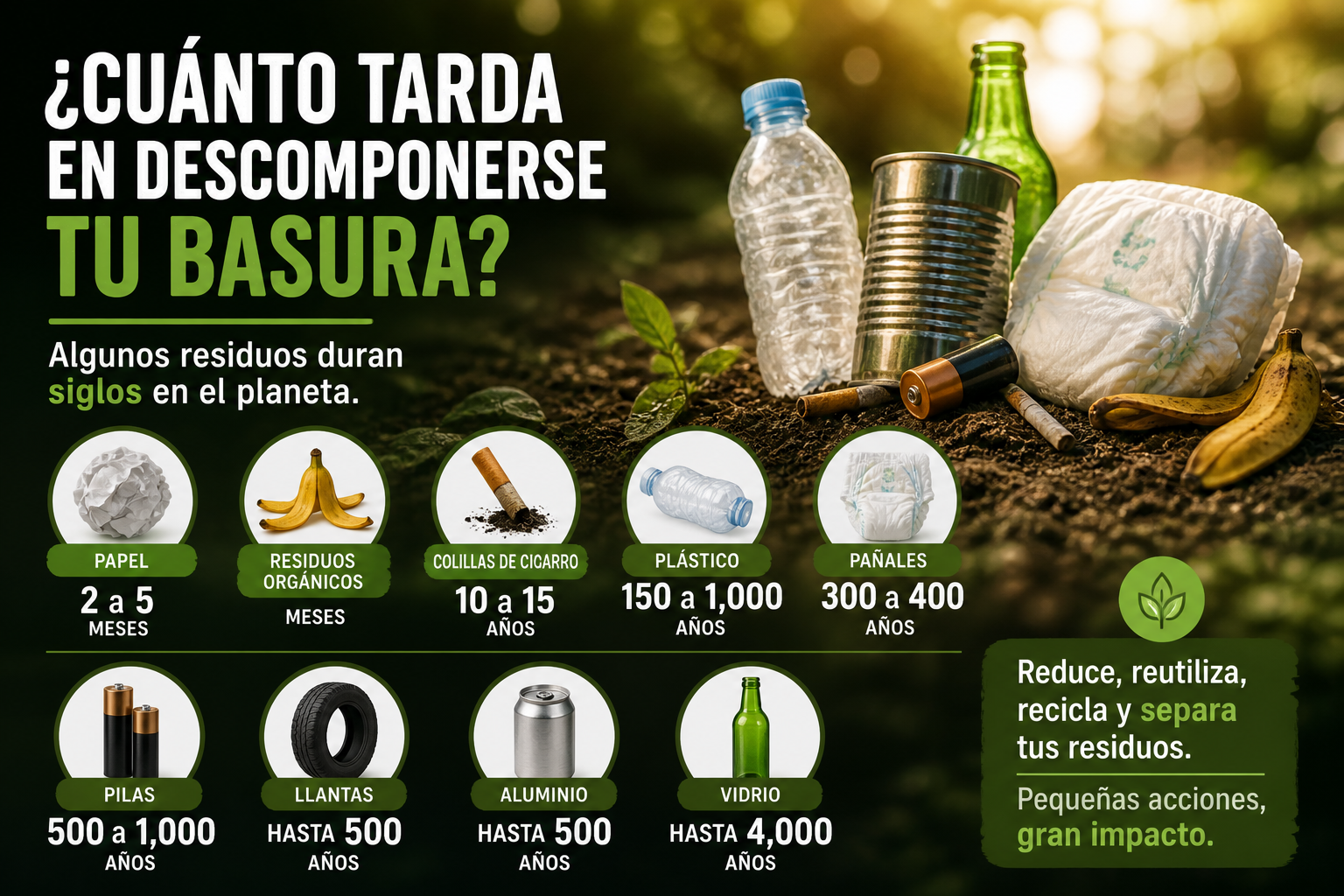 ¿Cuánto tardan en descomponerse los residuos del hogar? Impacto real de ...